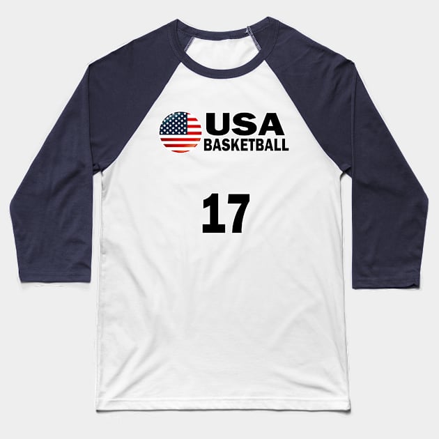 USA Basketball Number 17 T-shirt Design Baseball T-Shirt by werdanepo